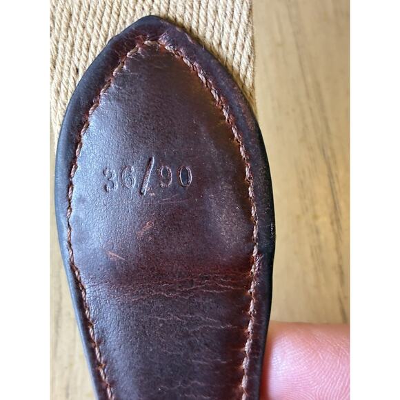 YRI Leather Canvas Belt KINLOCH Golf Blue Men's Size 36 / 90 Outdoor Preppy 90s - Picture 7 of 7